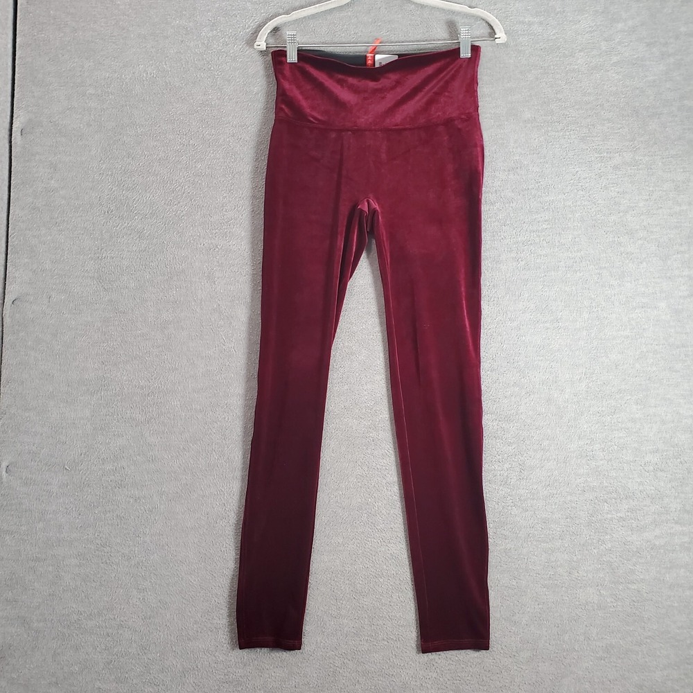 Spanx Women Activewear Pants Large Red Velour Legging High‎ Rise